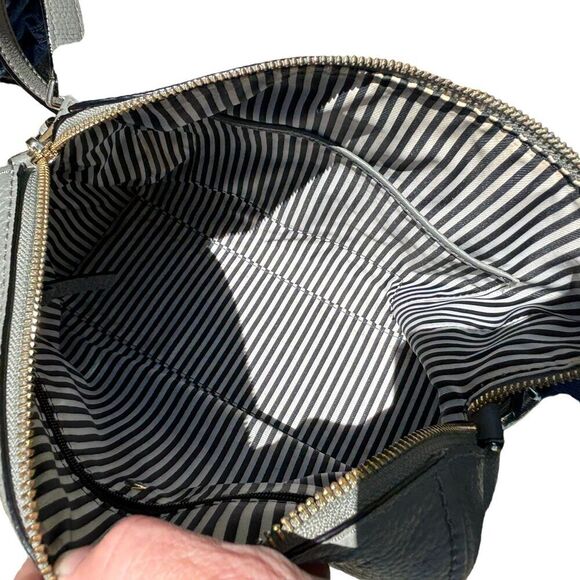 Kate Spade Jackson Street Leather Satchel Crossbody Bag Gray Adjustable Strap - Picture 8 of 16